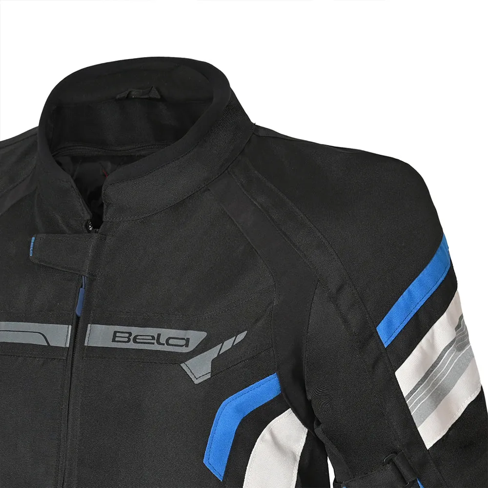 BELA Highland Motorcycle Riding Jacket Men Black Blue