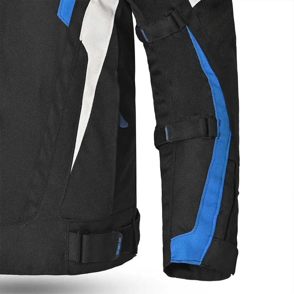 BELA Highland Motorcycle Riding Jacket Men Black Blue