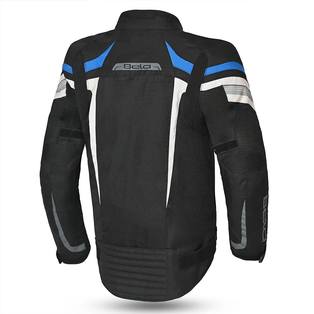 BELA Highland Motorcycle Riding Jacket Men Black Blue