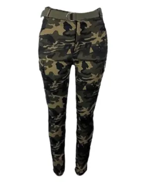 Belted Camo Cargo Pants