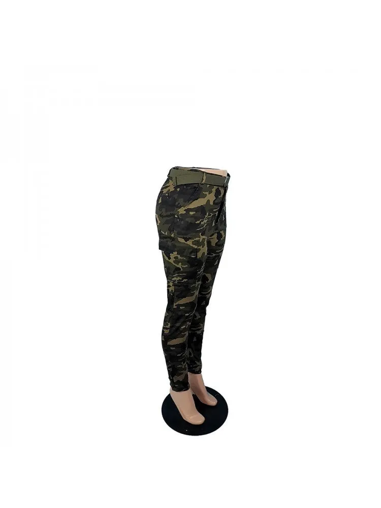 Belted Camo Cargo Pants