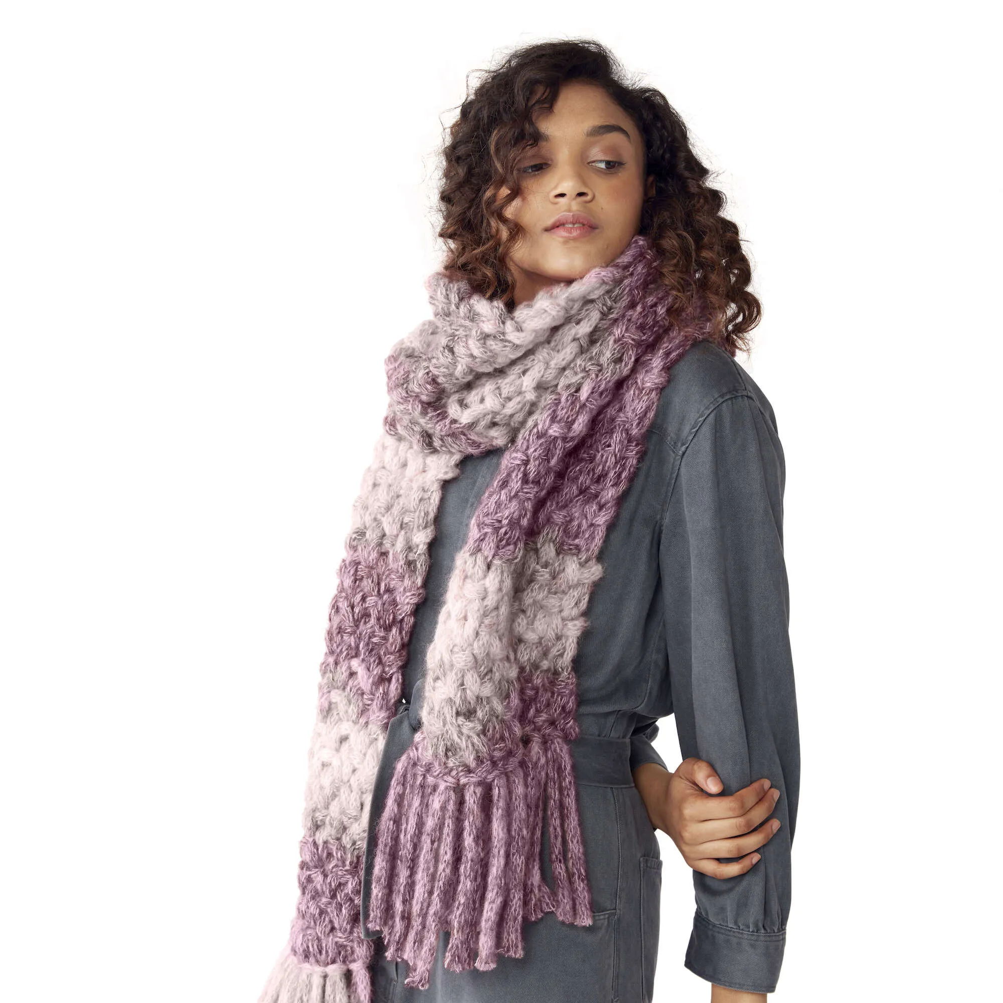 Bernat Craft Alize EZ Wool Seed Stitch Scarf