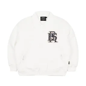 BIG LOGO COLLAR VARSITY JACKET CREAM