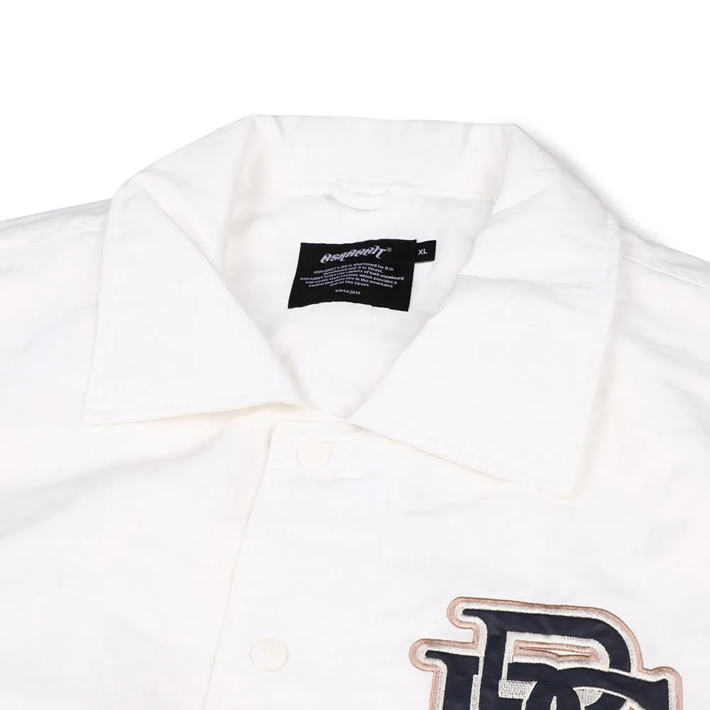 BIG LOGO COLLAR VARSITY JACKET CREAM