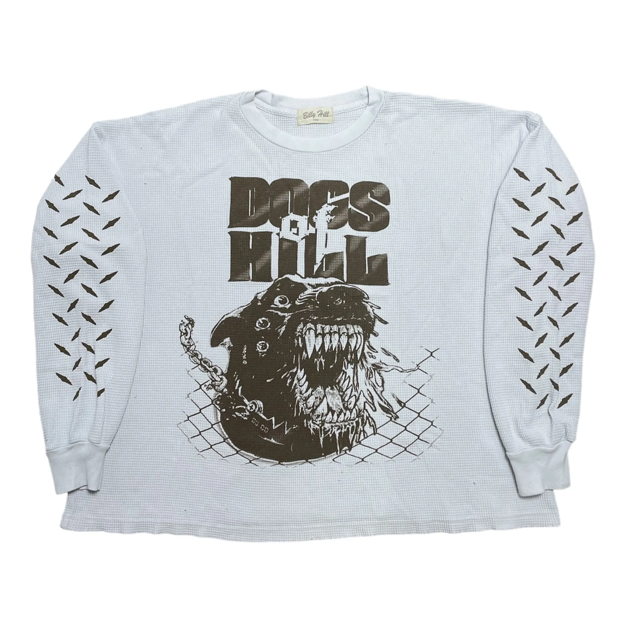 Billy Hill Dogs Of Hill Thermal Long Sleeve Tee Shirt White