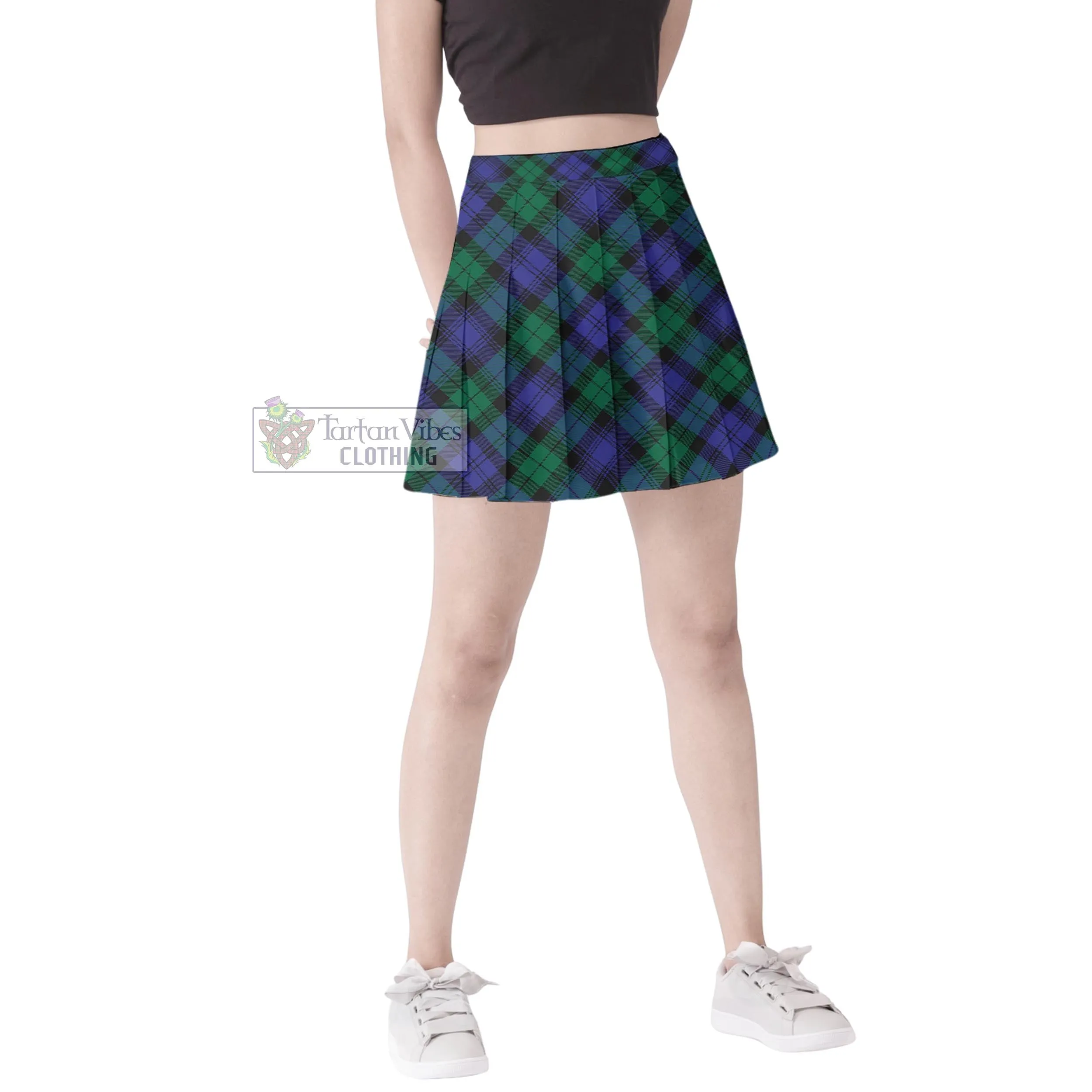 Black Watch Modern Tartan Women's Plated Mini Skirt