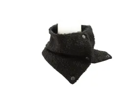 Black Wool Boucle Scarflette Cowl