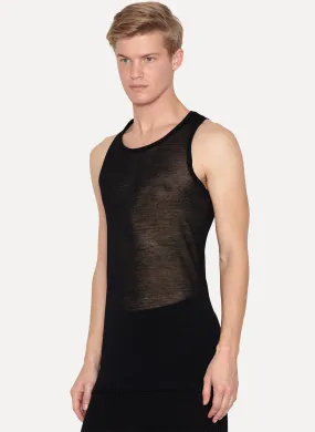 Black Wool Nylon Tank Top