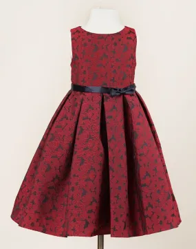 Blossomy Floral Print Flower Girl Dress - Red