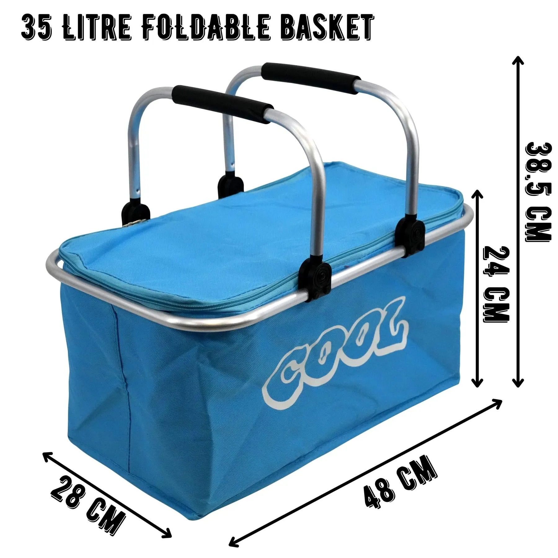 Blue Cooler Basket Bag