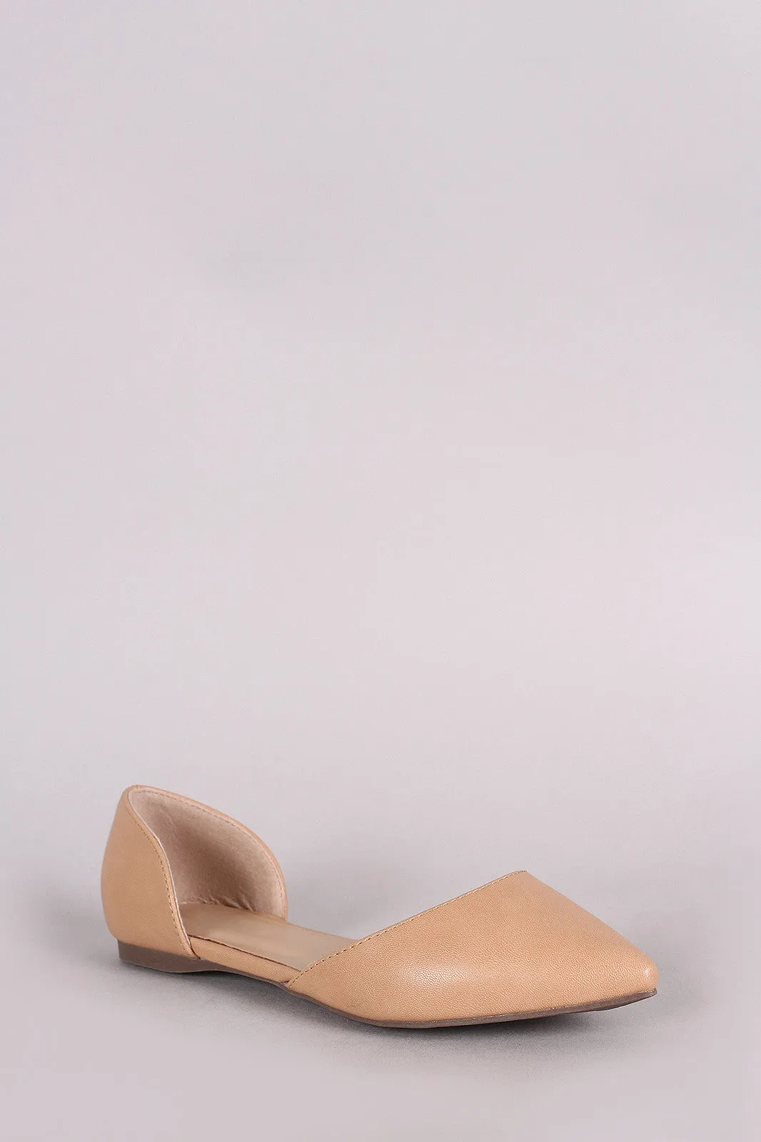 Breckelle Pointy Toe Slip On Dorsay Flat