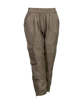 Breton Linen Stripe Zip Jogger Pant