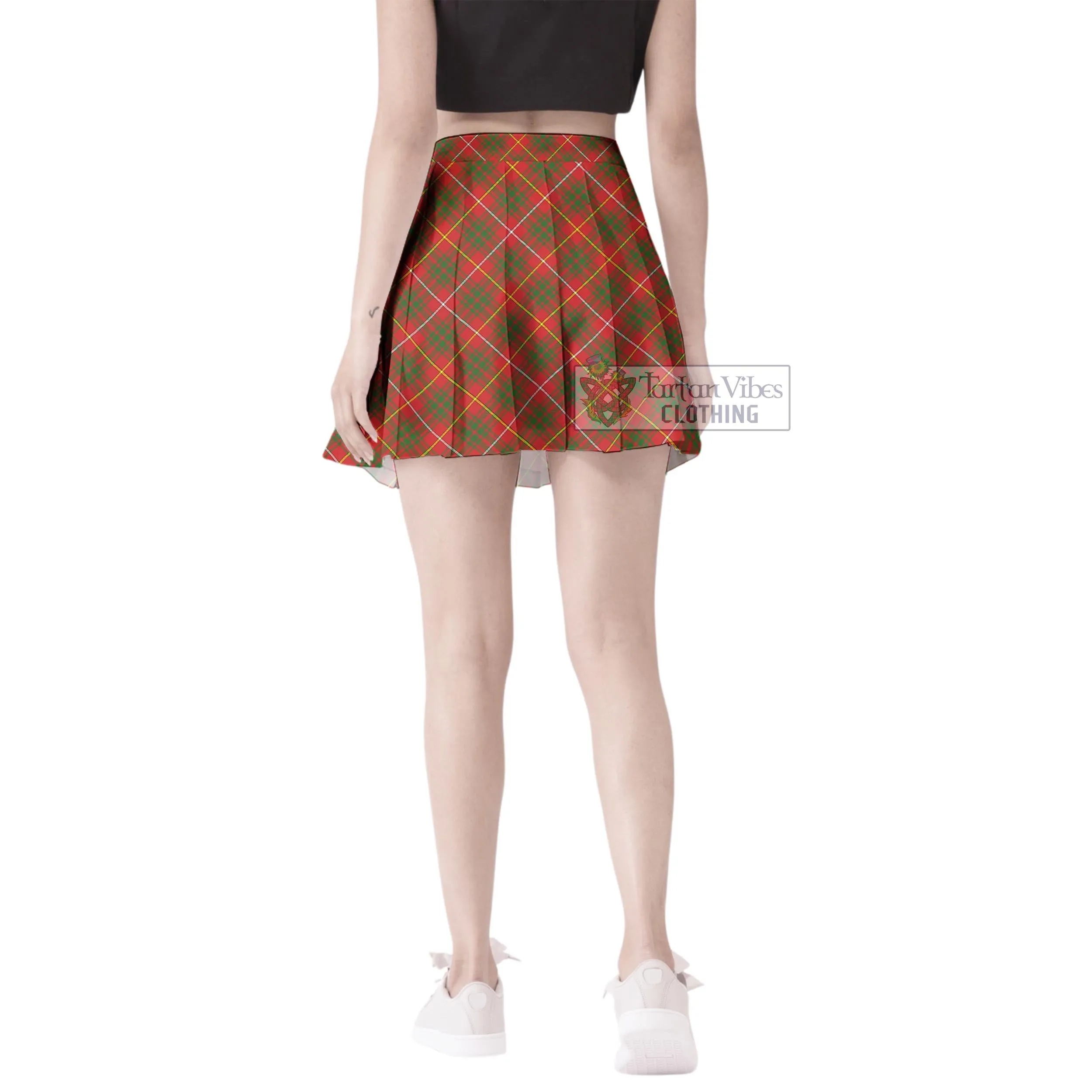 Bruce Modern Tartan Women's Plated Mini Skirt