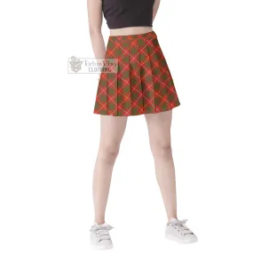 Bruce Modern Tartan Women's Plated Mini Skirt