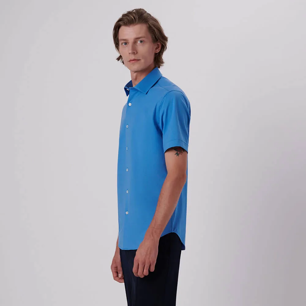 Bugatchi Ooohcotton Miles Short Sleeve Sport Shirt - Ocean