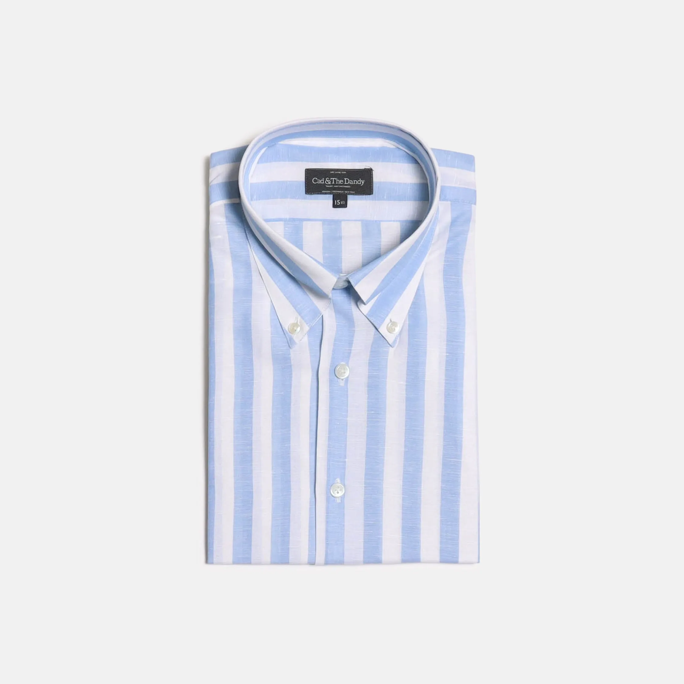 Button Down Shirt in Wide Blue Stripe