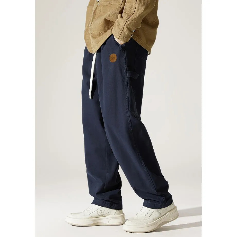 Casual Loose Fit Straight Leg Drawstring Waist Cargo Pants