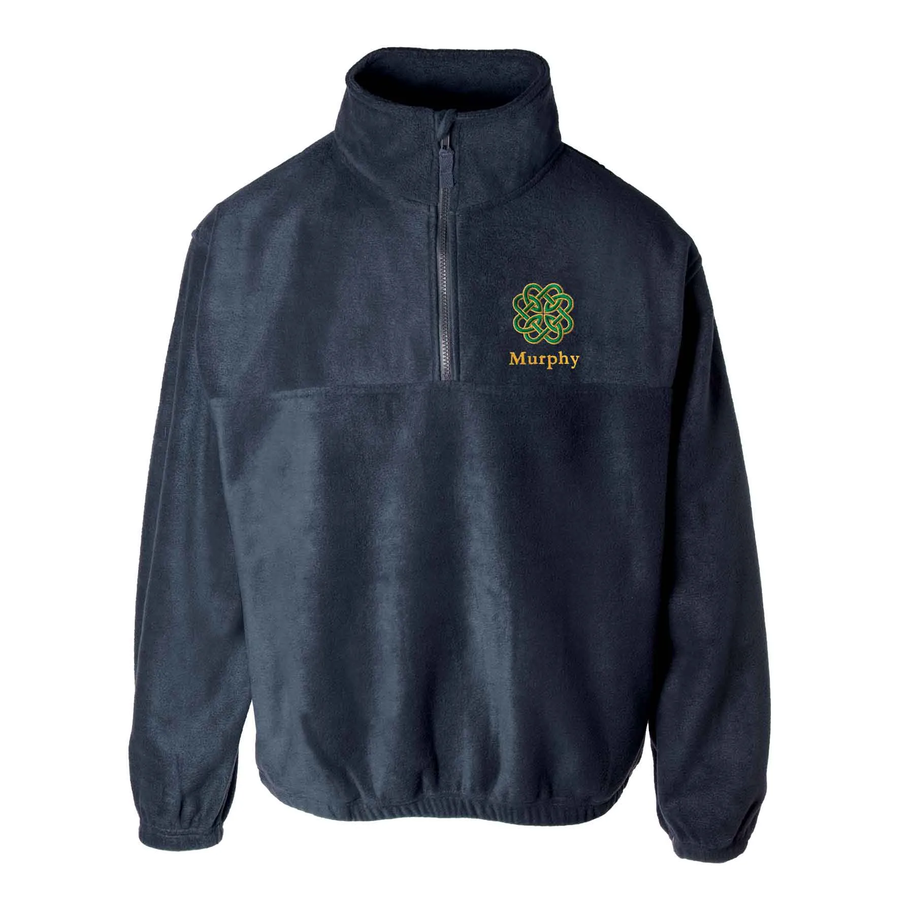 Celtic Clover Knot Embroidered Personalized Fleece 1/4 Zip- Navy