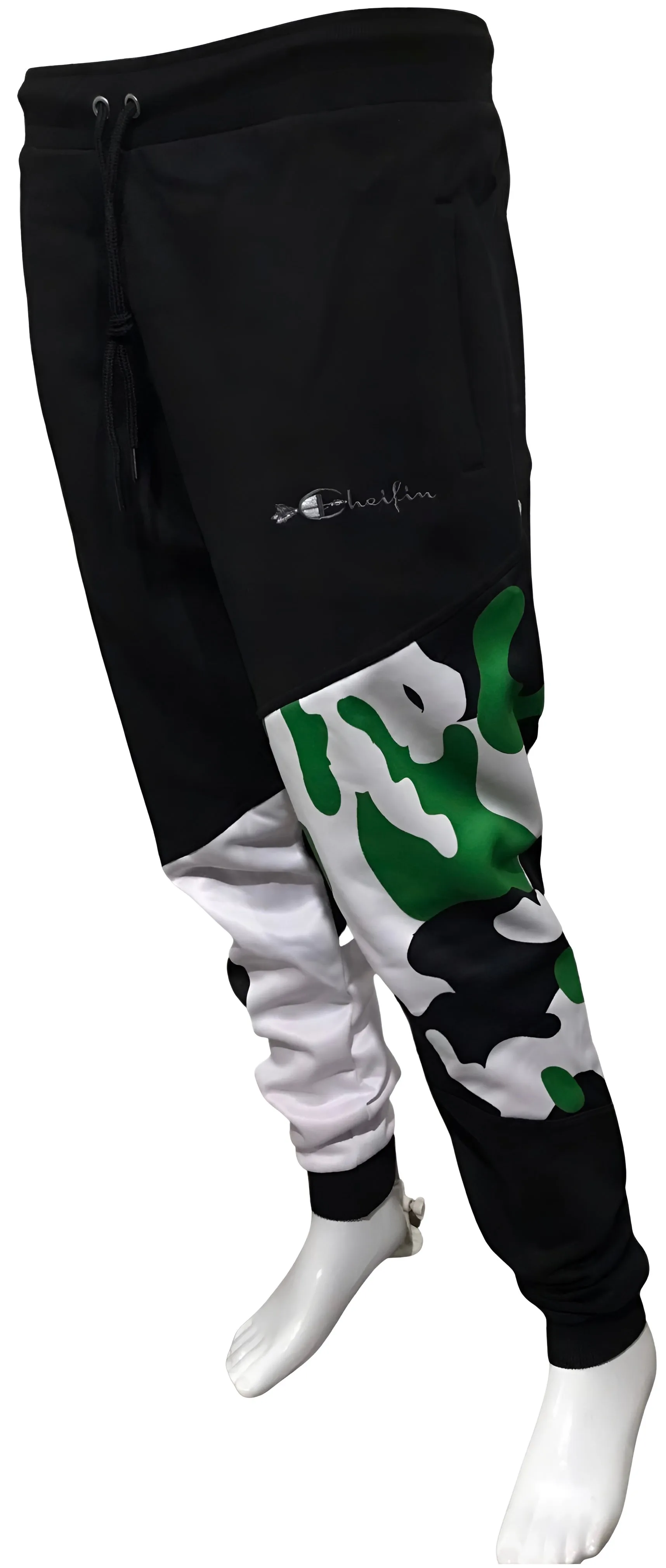 ^CHAMPION CHIEF^ LUXURY (GREEN CAMOUFLAGE) JOGGER SWEATPANTS (CUT & SEW)