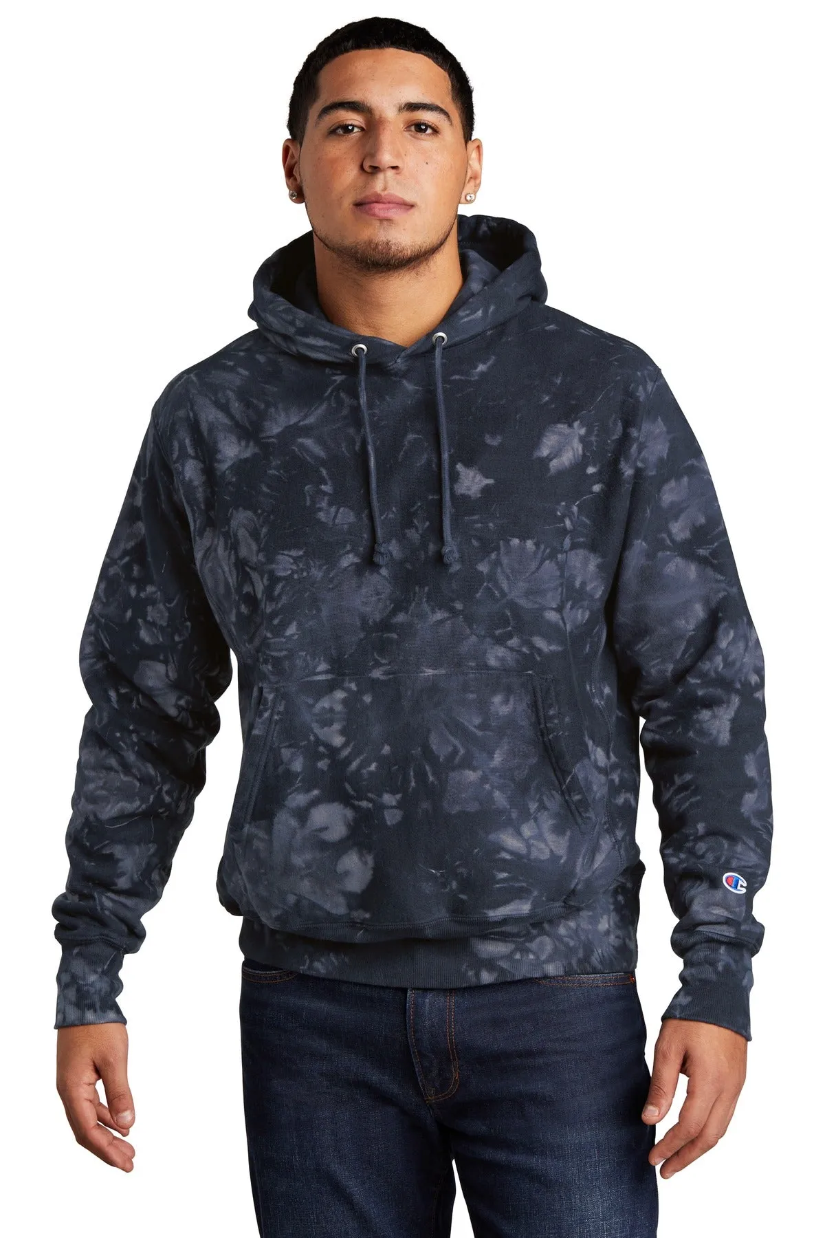 Champion ® Reverse Weave ® Scrunch-Dye Tie-Dye Hooded Sweatshirt. TDS101