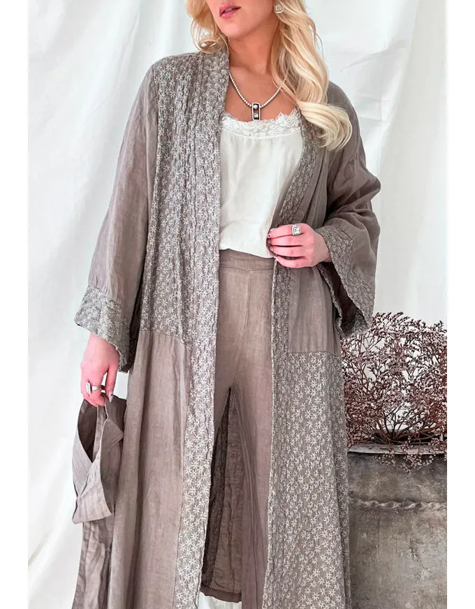 Chateau Linen Kimono Taupe