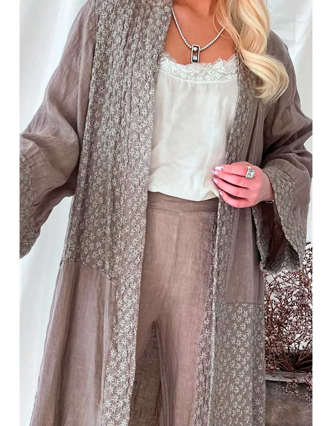 Chateau Linen Kimono Taupe