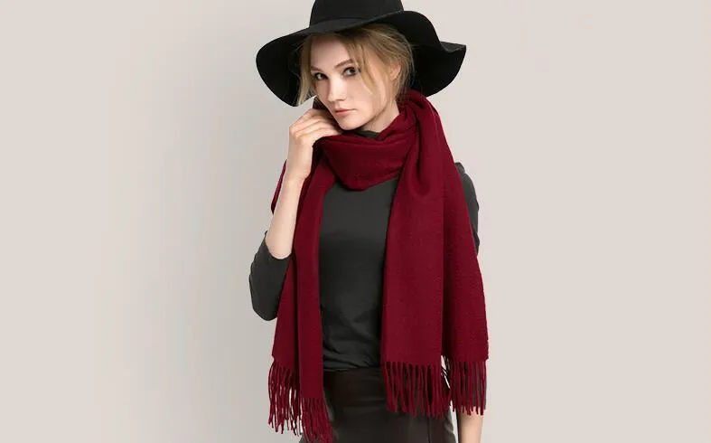 Chunky Knit Wool Long Scarf for Women