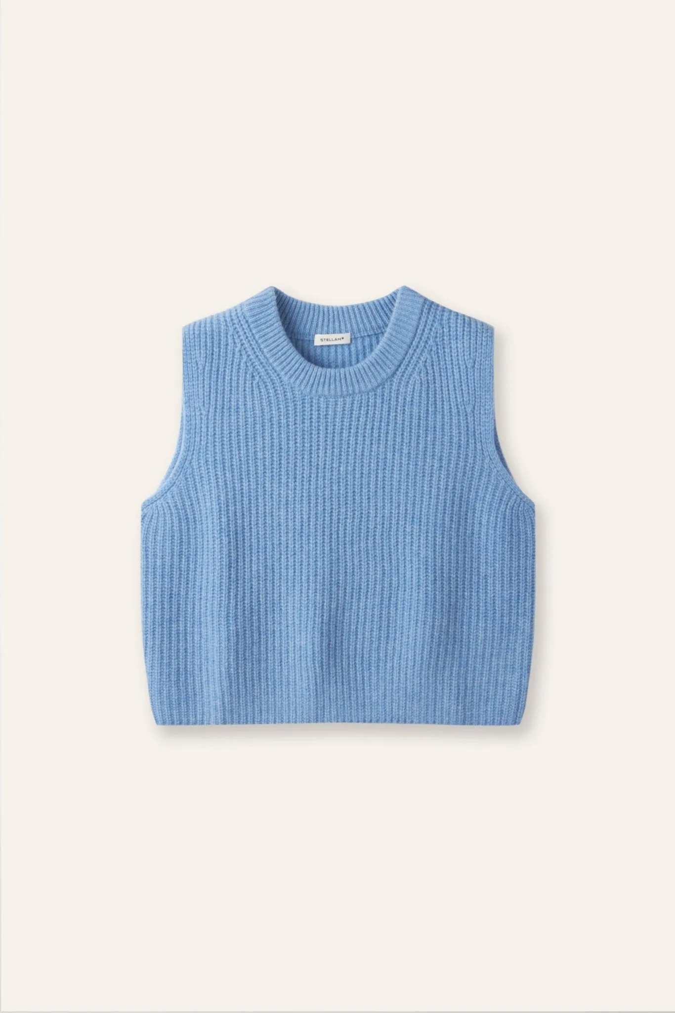 COCO cashmere cropped tank top (Denim blue)