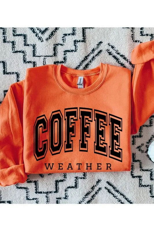 Coffee Weather Cafe Graphic Fleece Sweatshirts