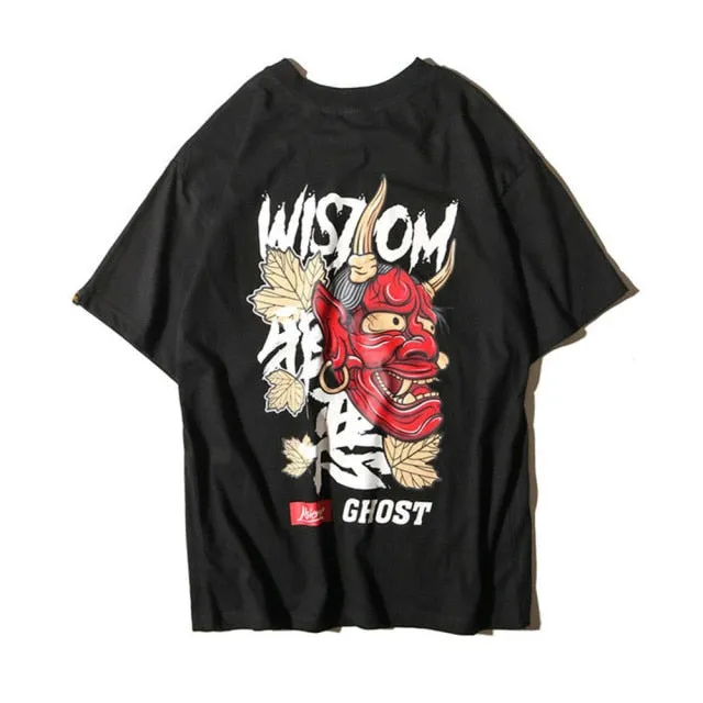 Cotton Cool Oversized T Shirt Gothic High Street Hip Hop T-shirt Men Women Summer Blouse Casual Loose Devil Tshirt Streetwear