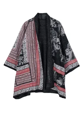 COTTON PAISLEY KANTHA A-LINE JKT - cp2003-blk -