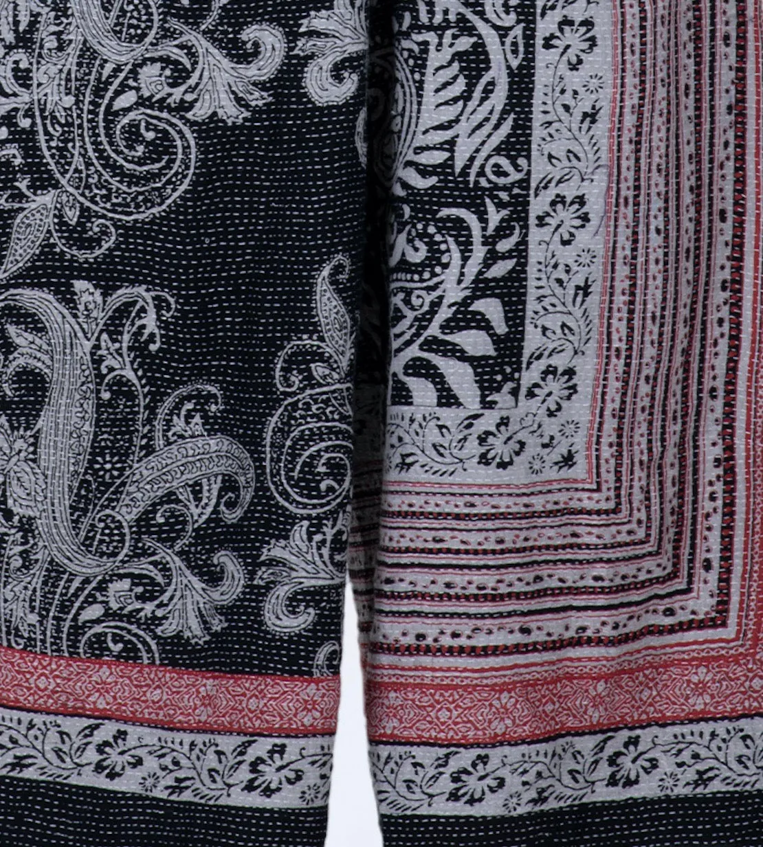 COTTON PAISLEY KANTHA A-LINE JKT - cp2003-blk -