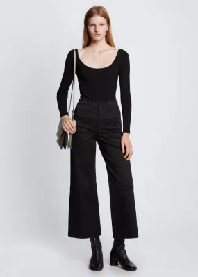 Cotton Twill Culotte (Black)