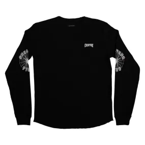 Creature Skateboards Web Waffle Thermal Creature Longsleeve T-Shirt - BLACK