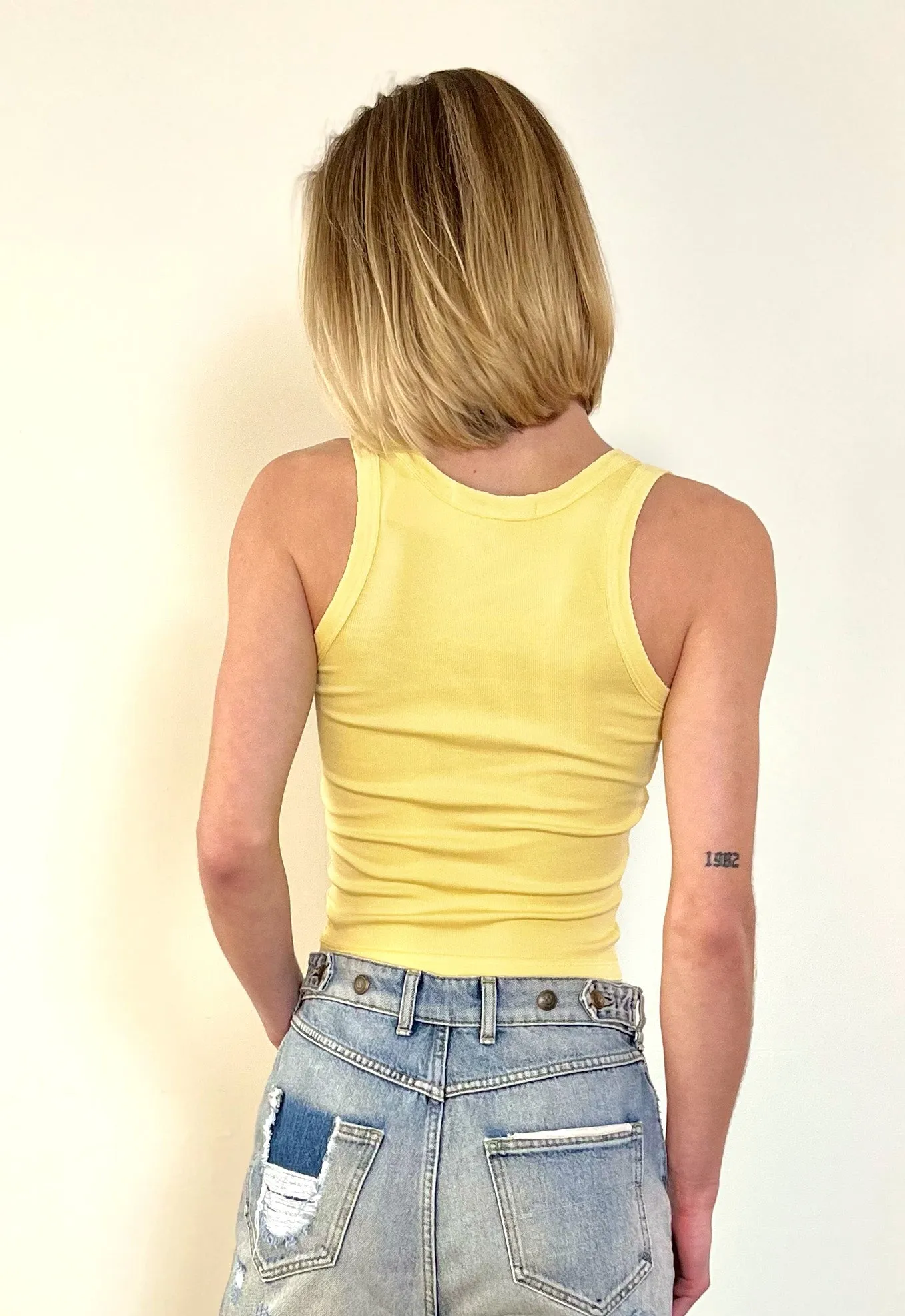 Crop Scoop Tank - Citrine