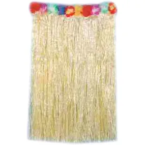 Deluxe Grass Skirt with Flower Trim Adult