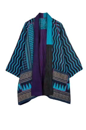 DESERT WAVES KANTHA A-LINE JKT - dw2003-blu -