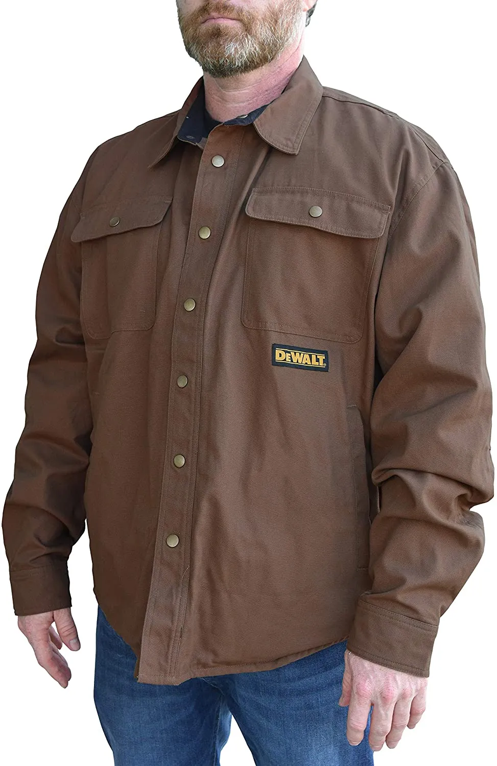 DeWalt DCHJ081TD1 Unisex Heated Heavy Duty Shirt Jacket Kit - Tobacco