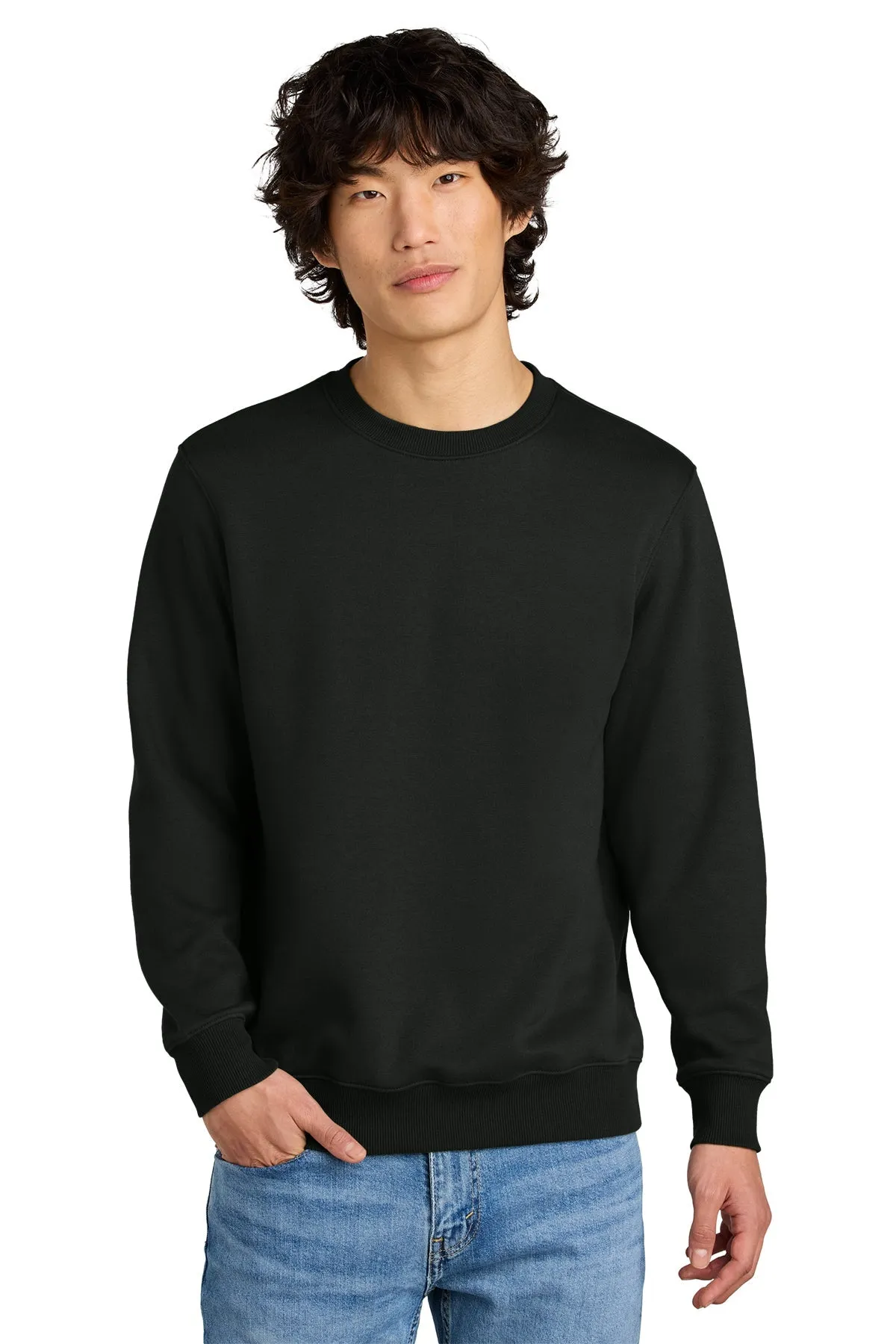 District Perfect Weight Fleece Custom Crews, Jet Black