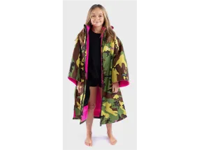 Dryrobe Advance Kids Short Sleeve - 5-9 Years - Camo/Pink