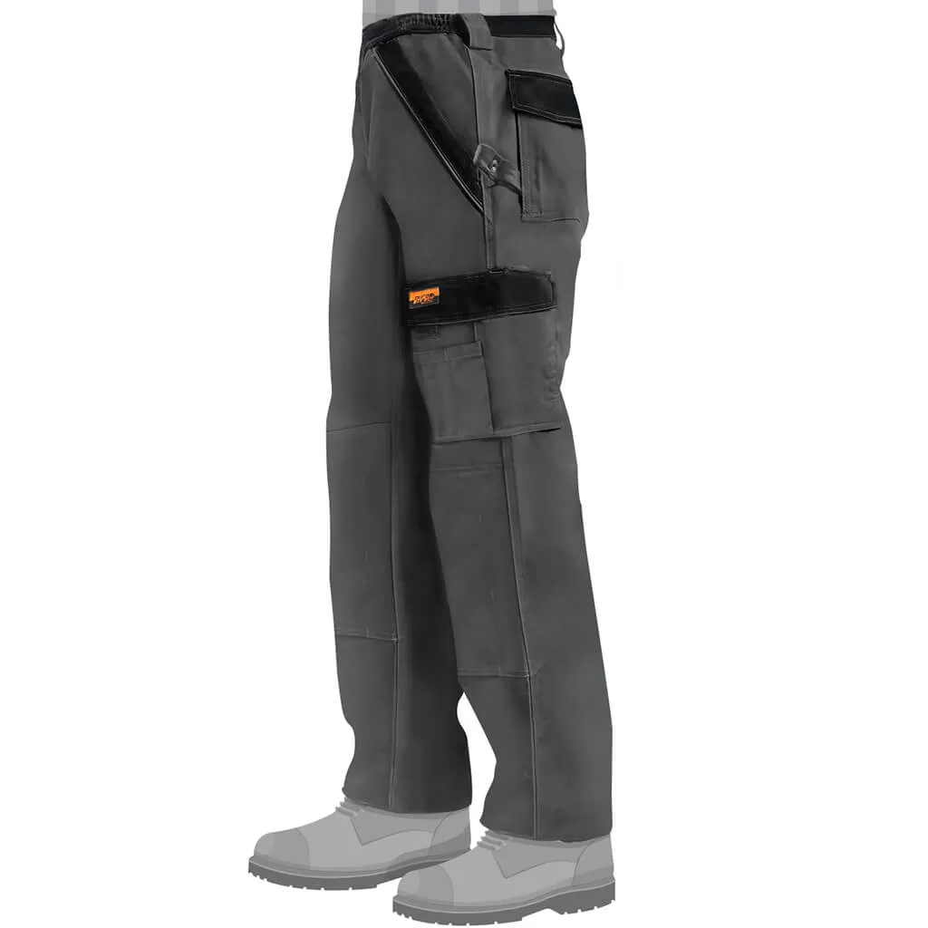 DuraDrive Men's Grey 65% Polyester/35% Cotton Two Tone Tradesman Double Knee Cargo Work Pant