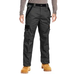 DuraDrive Men's Grey 65% Polyester/35% Cotton Two Tone Tradesman Double Knee Cargo Work Pant