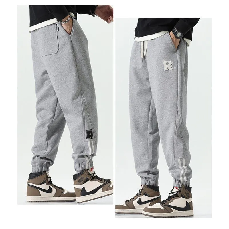 Elastic Waist Tapered Loose Fit Versatile Elasticity Knitted Sweatpant