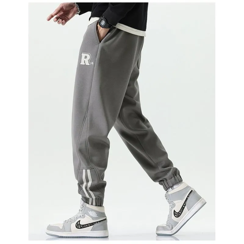 Elastic Waist Tapered Loose Fit Versatile Elasticity Knitted Sweatpant