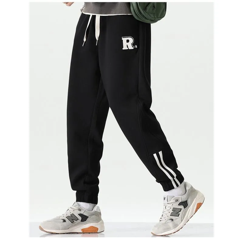 Elastic Waist Tapered Loose Fit Versatile Elasticity Knitted Sweatpant