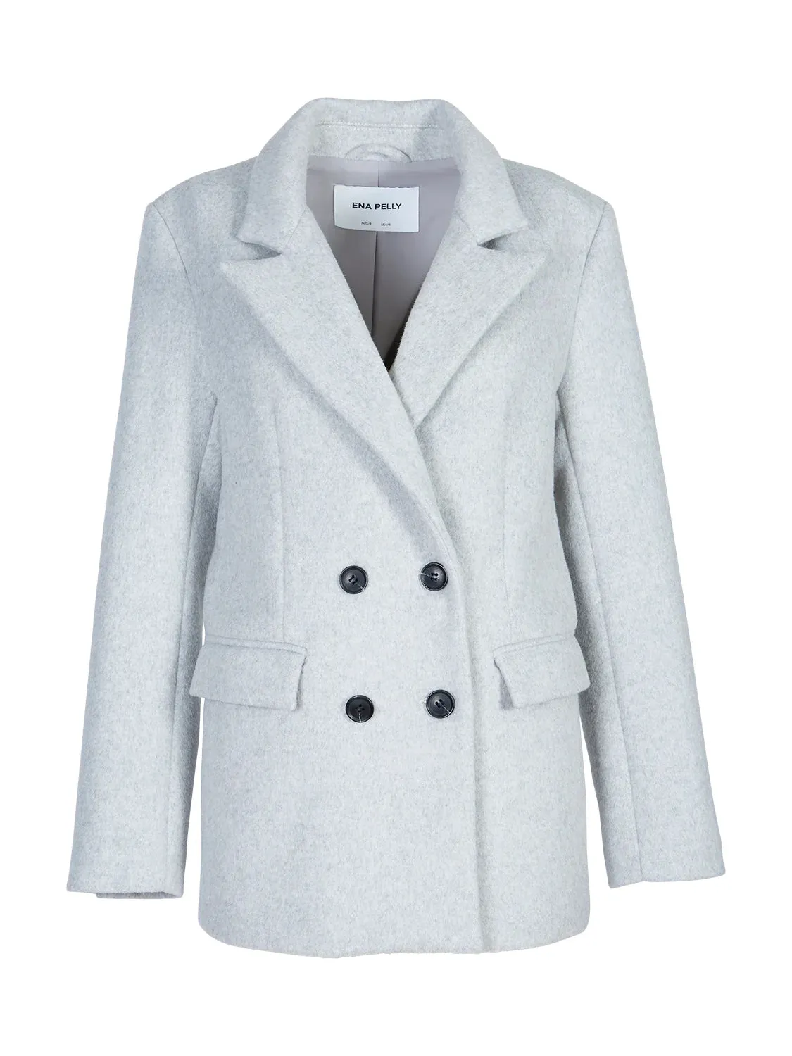 ENA PELLY KATI WOOL BLAZER IN MID GREY MARLE