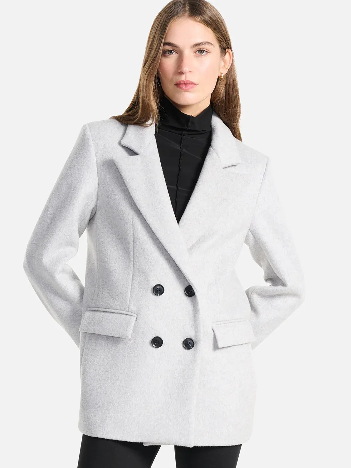 ENA PELLY KATI WOOL BLAZER IN MID GREY MARLE