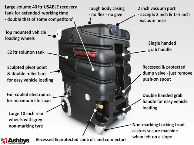 Enforcer Carpet Cleaning Machine | 400 psi | 2 x Genuine Lamb Ametek 3 Stage 7.2" HD Vacs