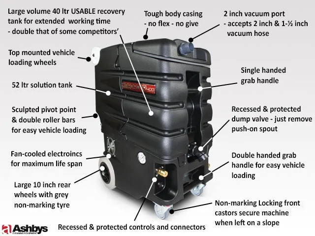 Enforcer Carpet Cleaning Machine | 600 psi | 2 x HD 3 Stage 5.7" PERFORMANCE Vacs | V2 SteamMate Heating System