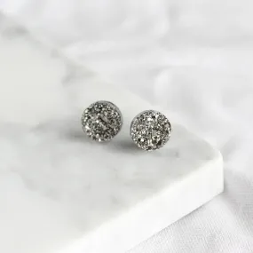 Faux-Druzy Earrings | Silver